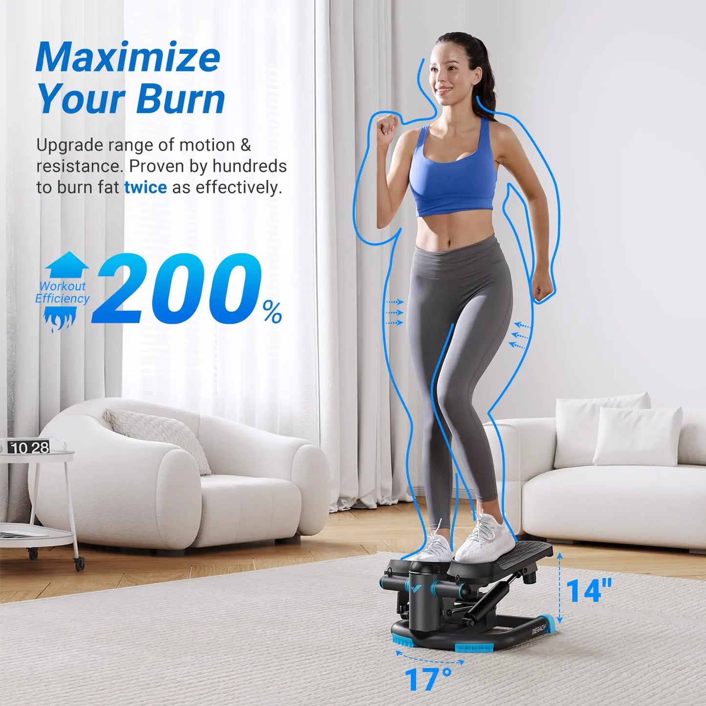 Dual-Action Stepper 330LBS Capacity with Resistance Bands