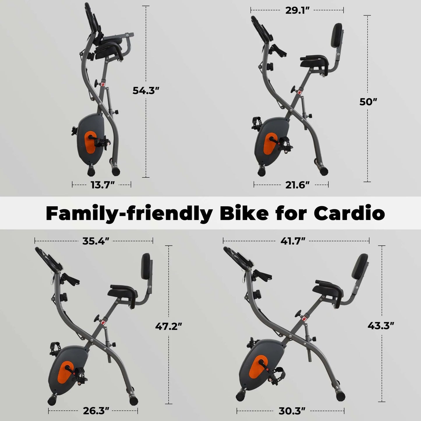 Exercise Bike Folding with Pulse Sensor LCD Monitor