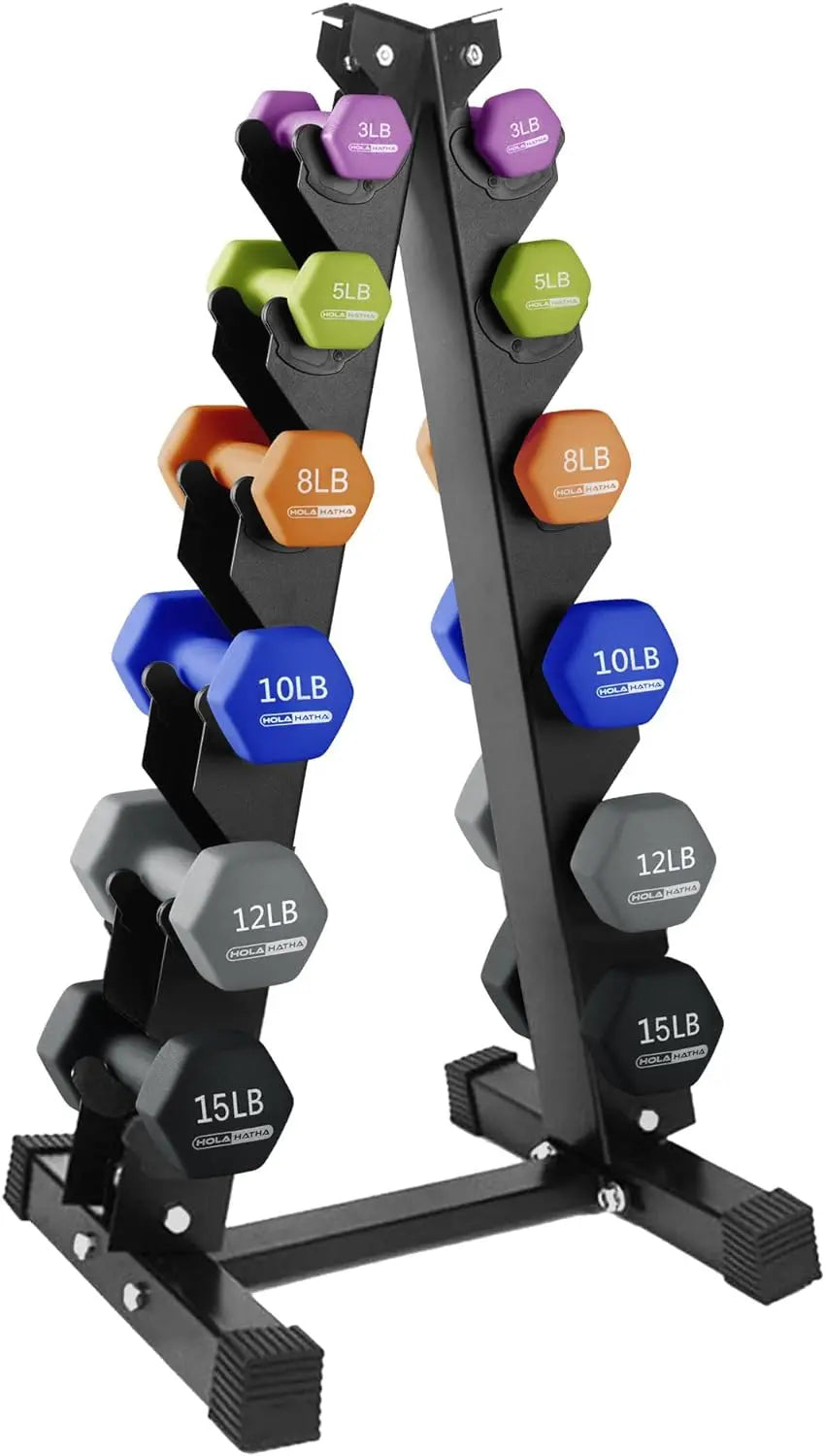 Neoprene Dumbbell Weight Set with Storage Rack