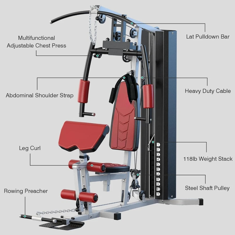 Multifunctional Workout Station, Pulley System, Full Body Training