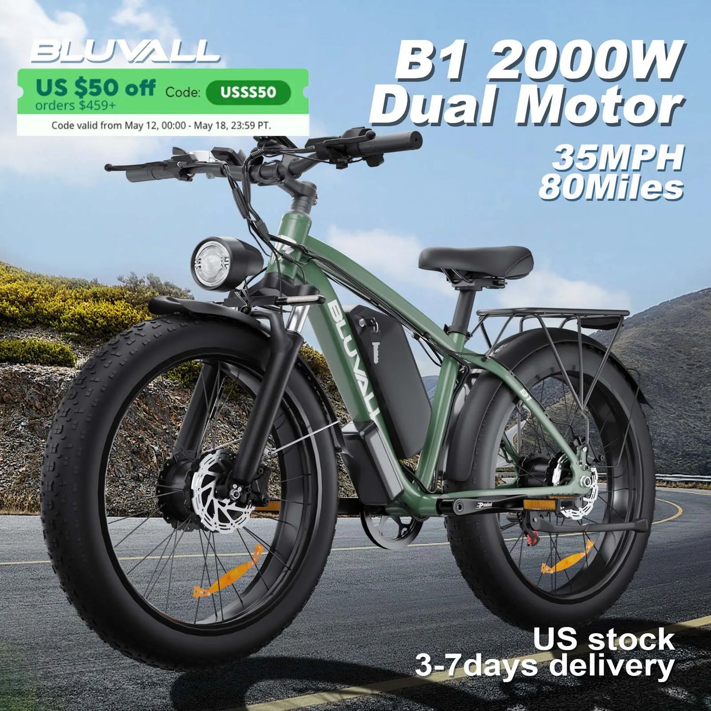 E-Bike Hidden Dual Battery Snow Beach Electric Bicycle