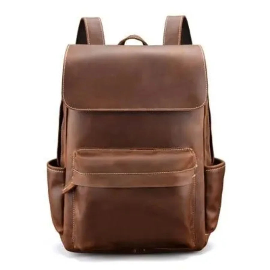 Genuine Vintage Leather Backpack for Outdoor Adventure