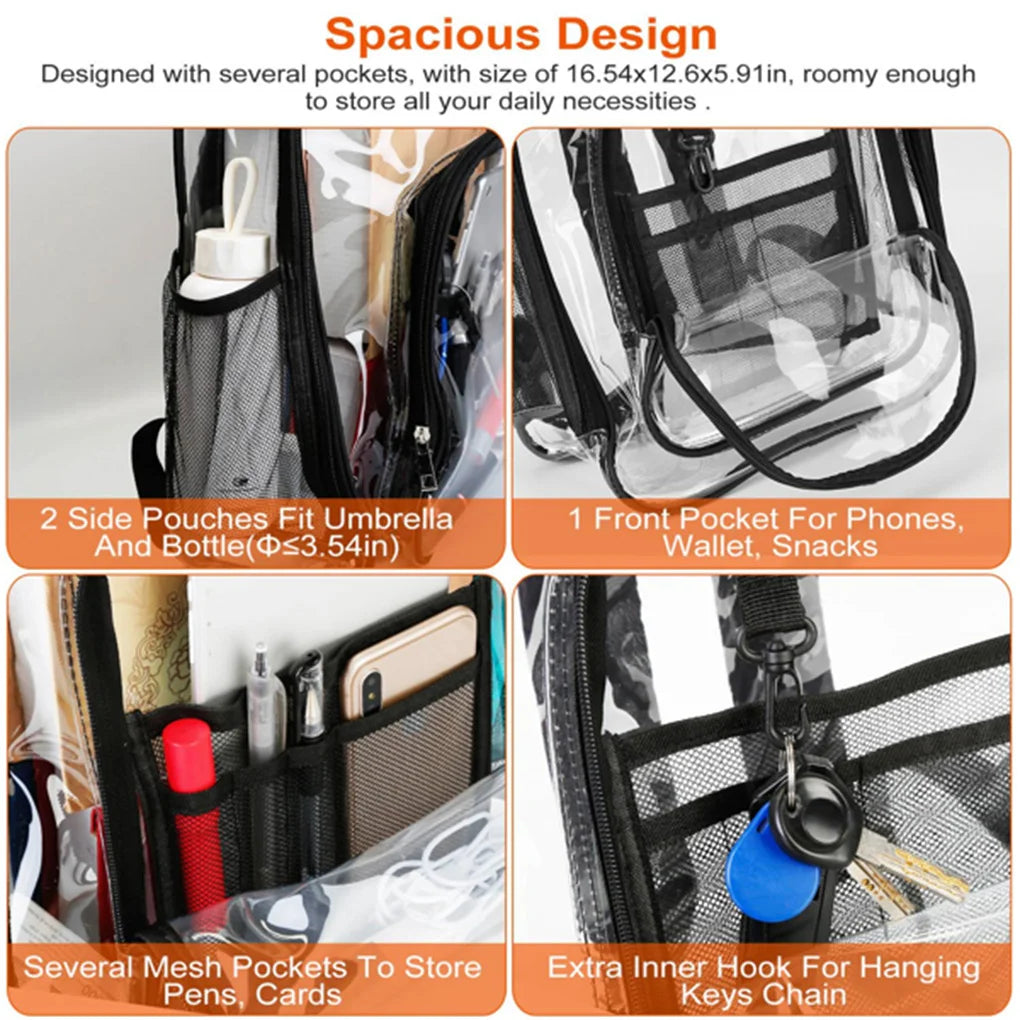 Large Clear Backpack For School Bookbag