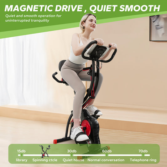 Ultra-Quiet 3-in-1 Foldable Exercise Bike