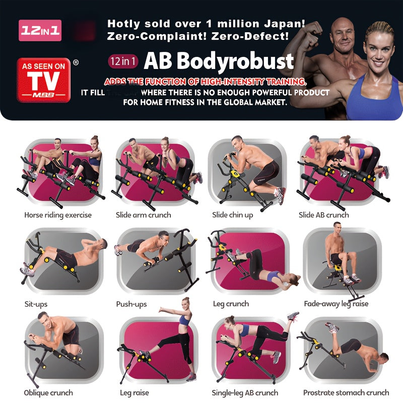 Red Iron,  Adjustable Full Body Workout Machine - Core Strength & Ab Trainer