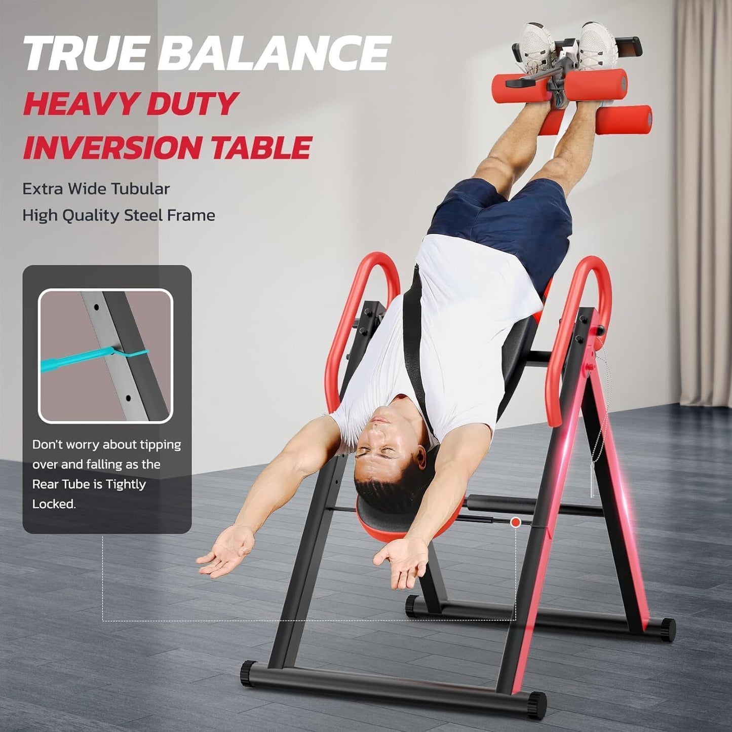 1pc Stainless Steel Gravity Inversion Table, Foldable