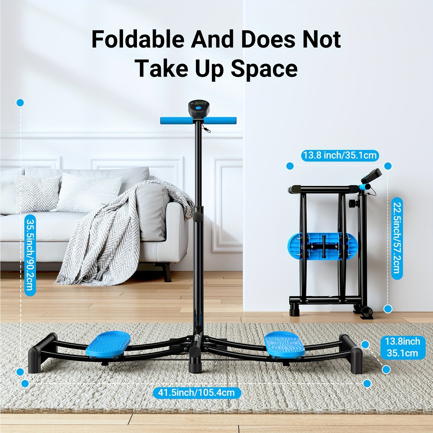 Simulated Ski Trainer, Adjustable Height