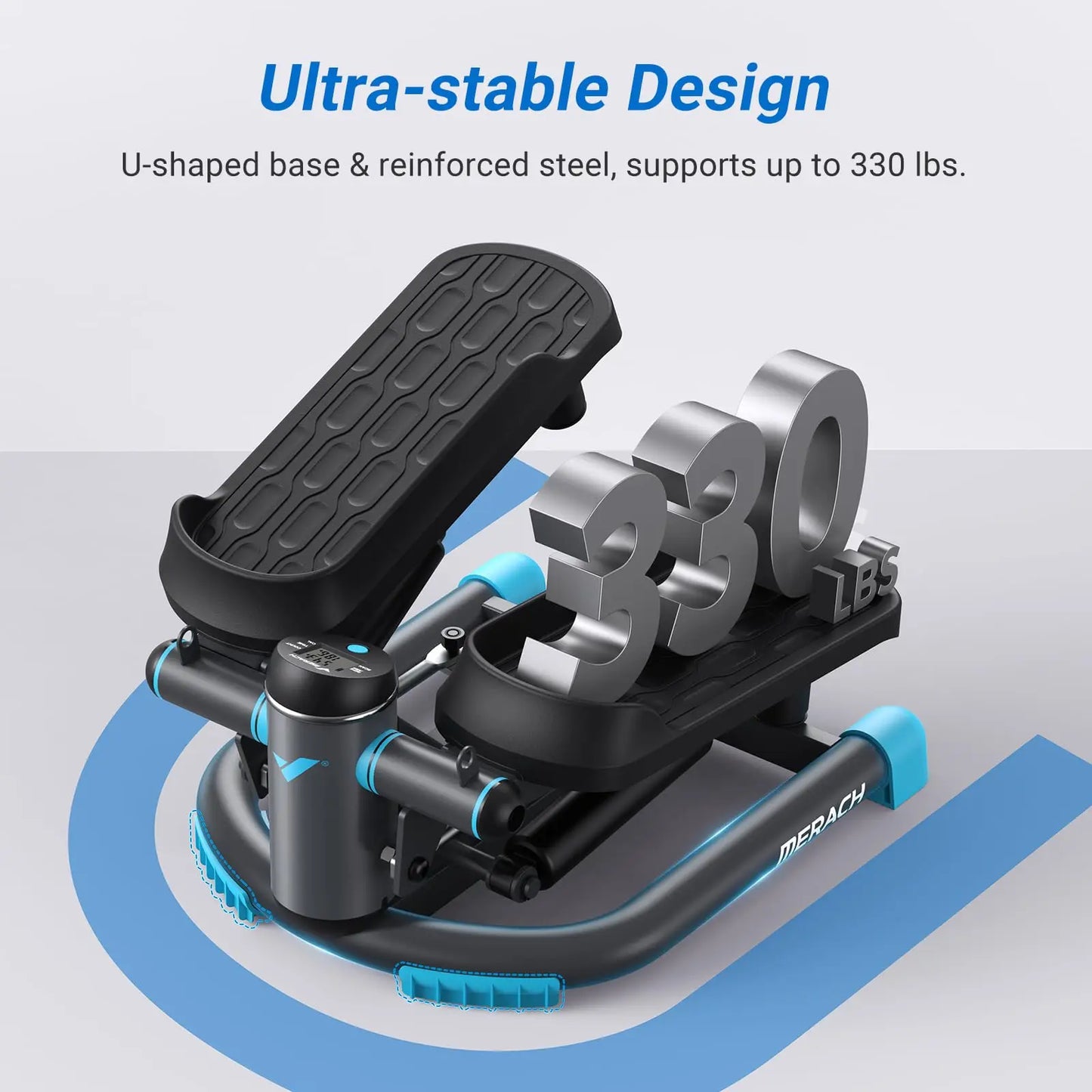 Dual-Action Stepper 330LBS Capacity with Resistance Bands