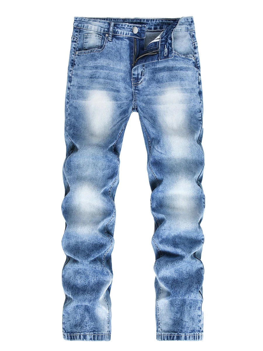 Men's Vintage  Jeans Denim Ripped Holes, Frayed Hem