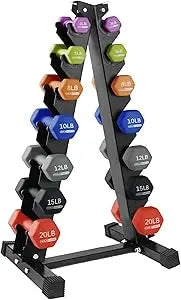 Dumbbell Free Hand Weight Set with Rack