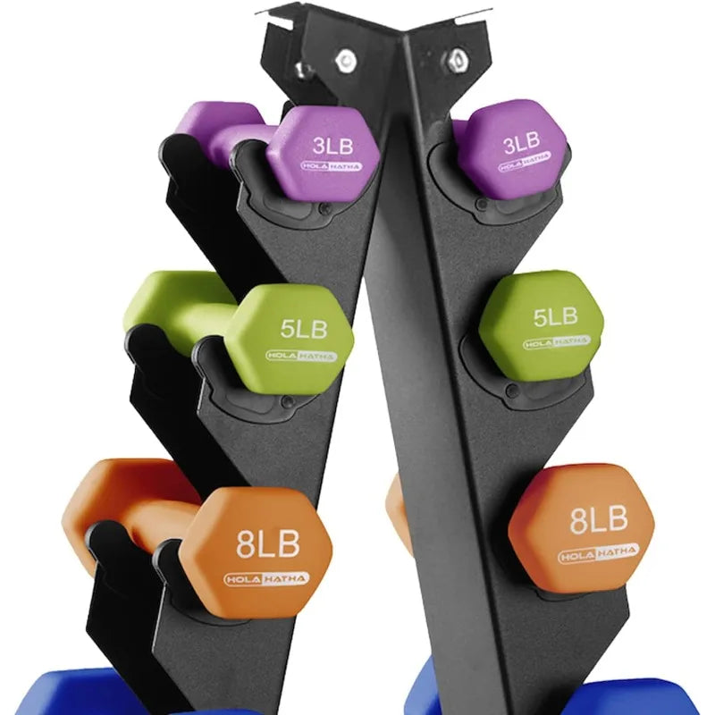 Dumbbell Free Hand Weight Set with Rack