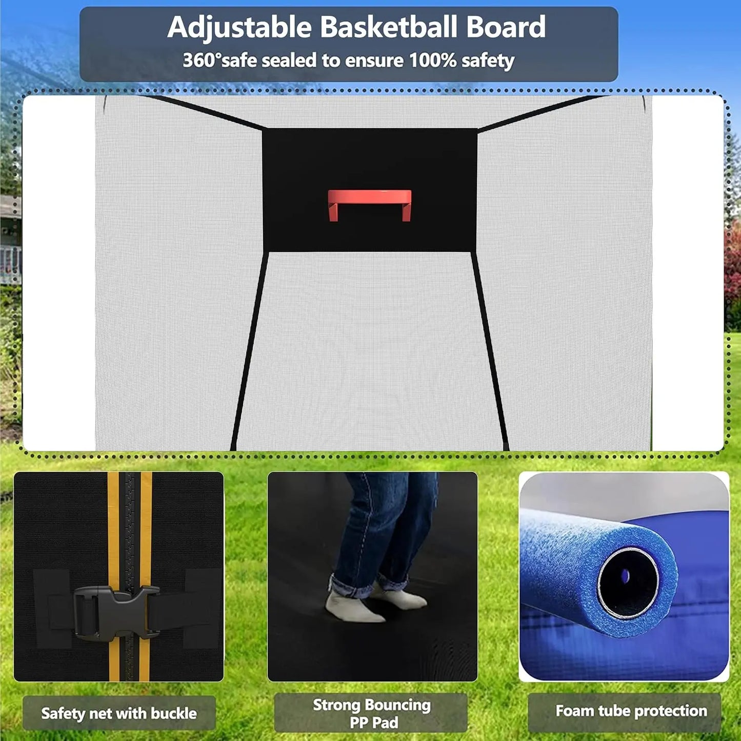 14FT Large Outdoor Trampoline,  Kids/Adults,