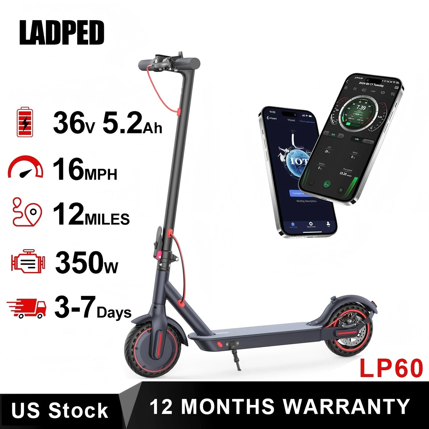 LP60 Electric Scooter with Smart Control and Folding Design