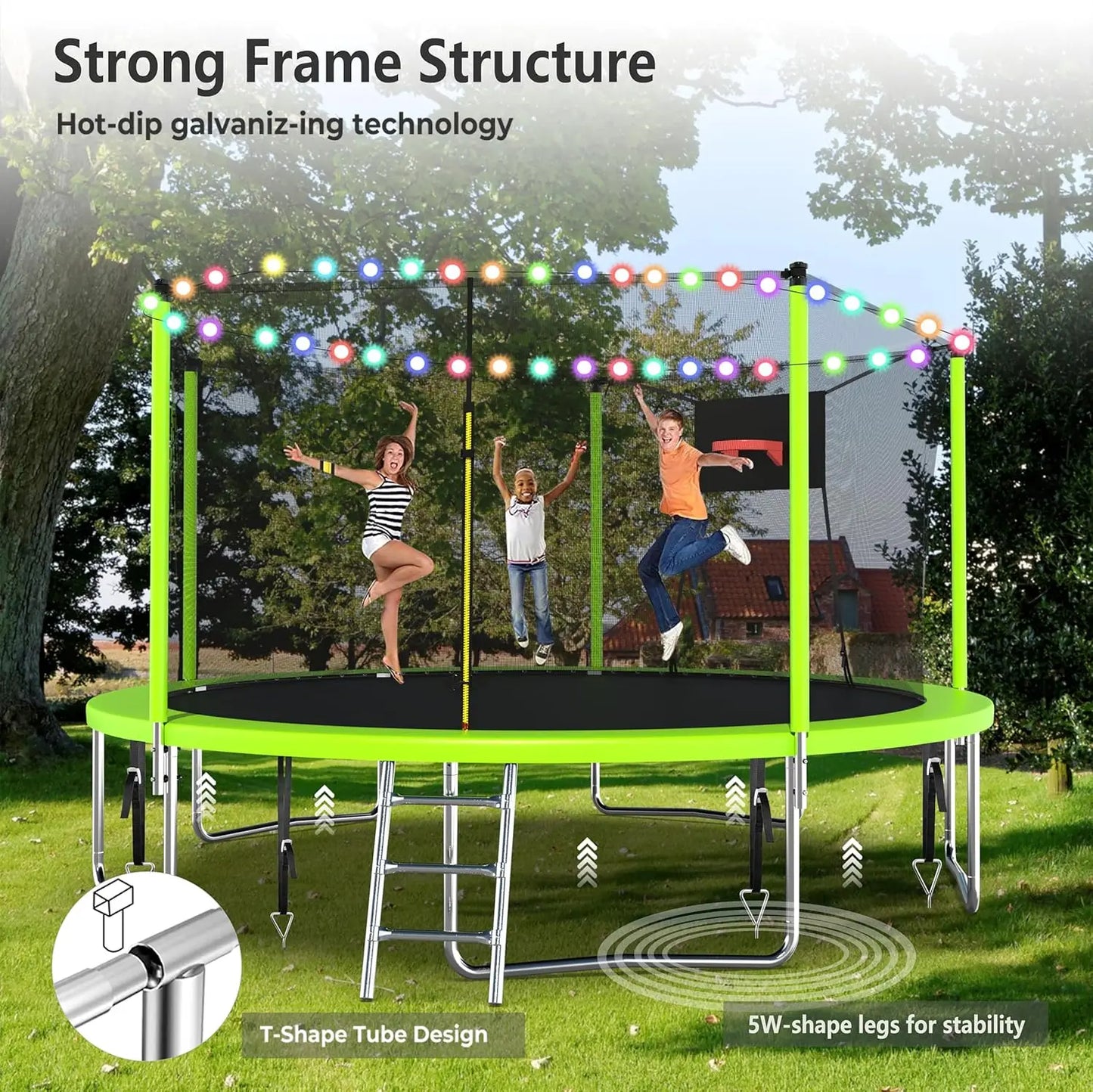 14FT Large Outdoor Trampoline,  Kids/Adults,