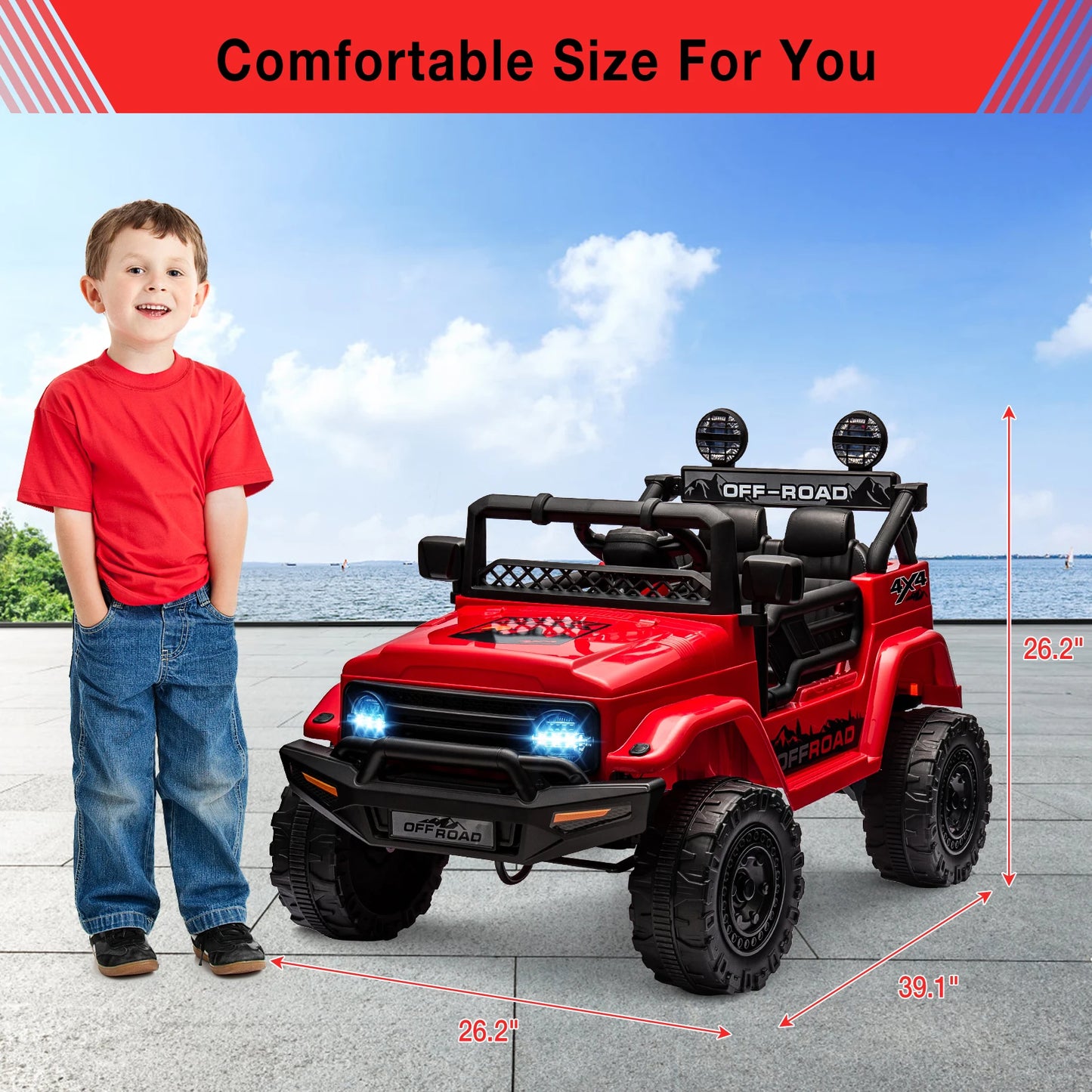 Kids Remote Control Ride On Truck with Bluetooth Connectivity