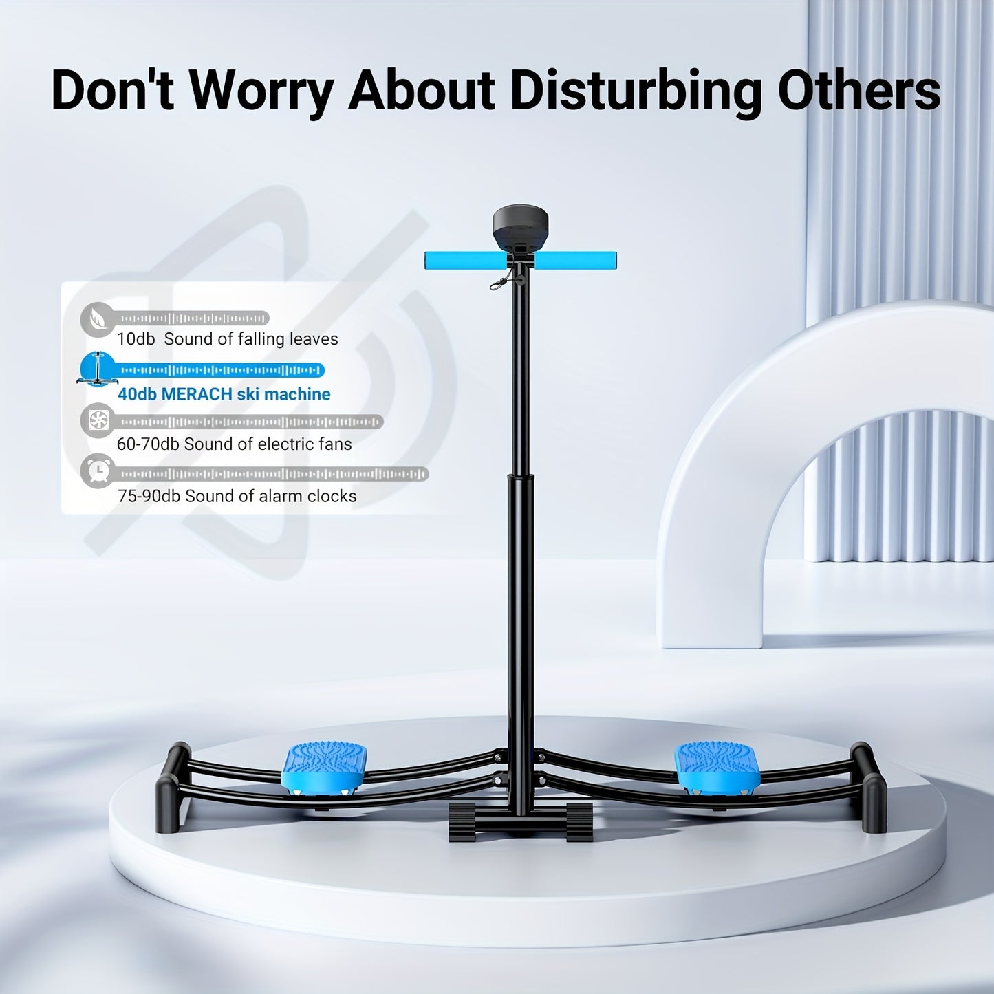 Simulated Ski Trainer, Adjustable Height